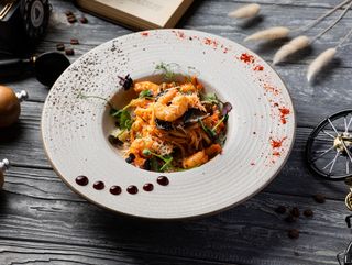 Лингвини с креветками