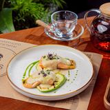 Форель с кремом из цветной капусты