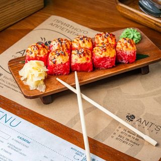 Запечённый ролл с угрем и лососем (300 гр.)