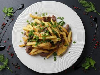 Картошка жаренная с телятиной (250г)