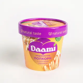 Мороженое премиум DAAMI "Попкорн с кусочками карамели" (90г)