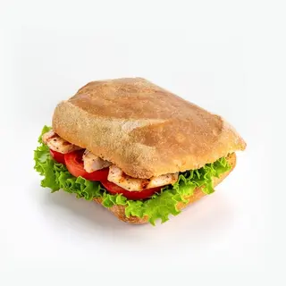 Чиабатта с курицей и томатно-перцовым соусом