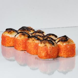 Запечённые роллы с лососем