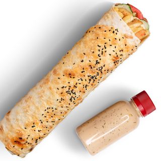 Запечённый дөнер (курица) соус отдельно в баночке