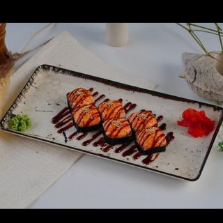 Запеченные роллы с лососем