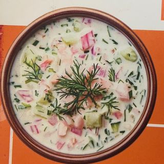 Окрошка с колбасой