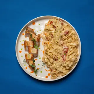 Паста с куриной грудкой в Су-виде