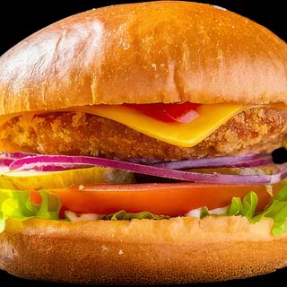 Чикен бургер с фри