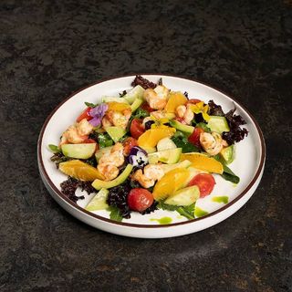 Салат с апельсином и креветками