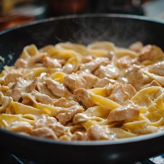 Фетучини с курицей