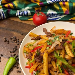 Фри с курицей (450г)