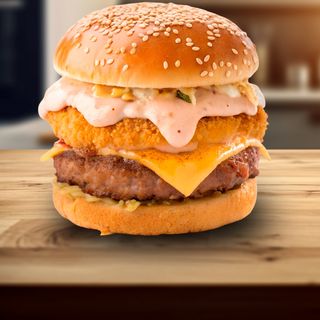 Чизбургер с говядиной и сырной котлетой (270г)