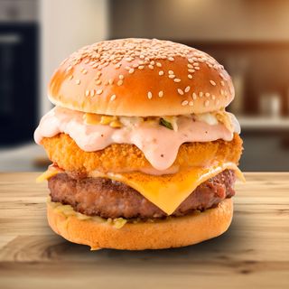 Чизбургер с курицей и сырной котлетой (270г)