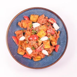 Хрустящие баклажаны с курицей