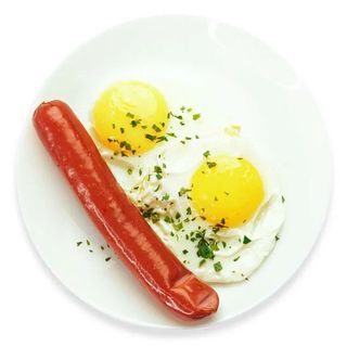 Яичница с сосиской,(0,130гр