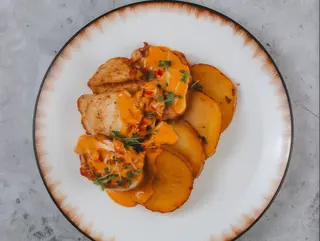 Курица по-милански с картофелем (350г)