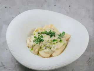 Вареники с картофелем и грибным соусом(400г)