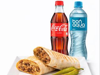 Донер говяжий в лаваше + Coca-Cola & Bonaqua
