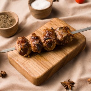Шашлык из печени завернутой в жир