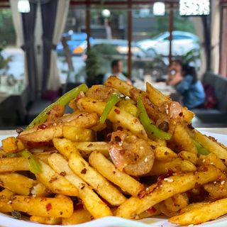 120 Фри с креветками .薯条虾