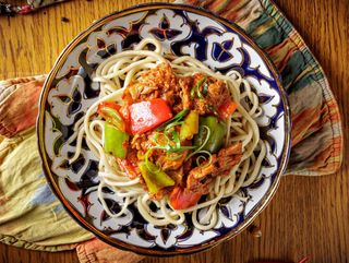 Лагман с рыбой