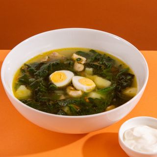 Зеленый суп со шпинатом