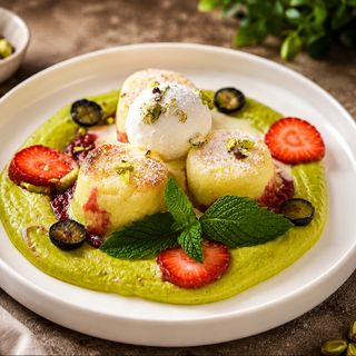 Сырники с фисташковым кремом