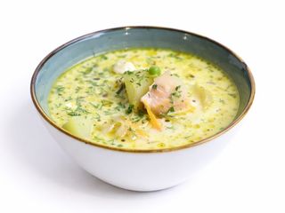 Сливочный суп с семгой 