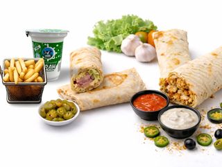 Классический Донер с говядиной+фри+айран+халапенью