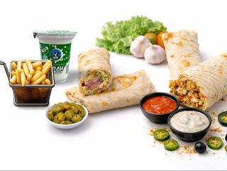 Классический Донер с курицей + фри+айран+халапенью