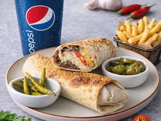 DЭрзкий DONER с говядиной+фри+пепси 0.5+халапенью