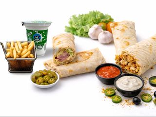 Классический Донер ассорти+фри+айран+халапенью