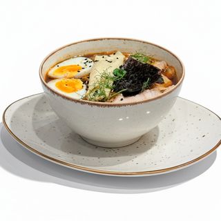 Рамен с курицей и грибами энноки