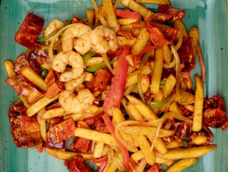 Креветки с фри