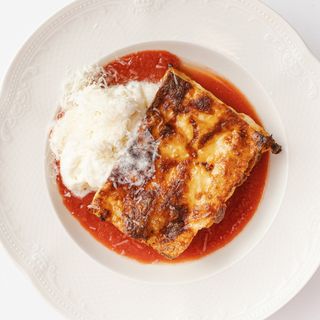 Лазанья с муссом из пармезана