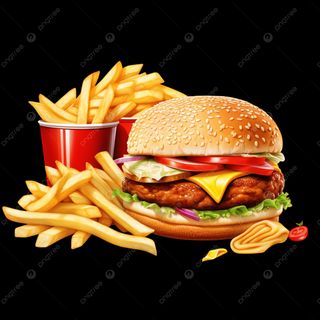 Бургер с куриными стрипсами