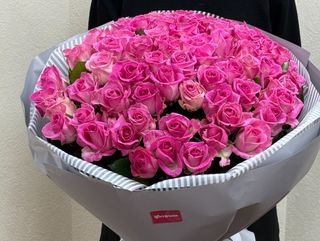 Акция! 51 роза розовая "Кэнди"