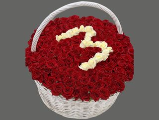 201 роза с буквой (на выбор)