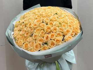 Акция! 101 кремовая роза "Пич аваланч"