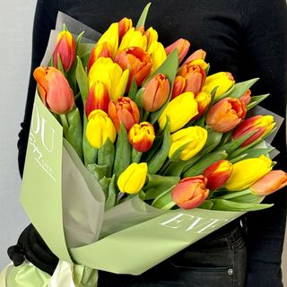 35 микс тюльпаны желтый-оранжевый