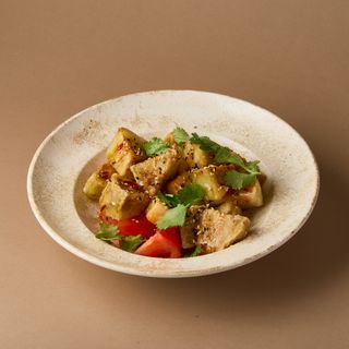 Хрустящий баклажан с халуми