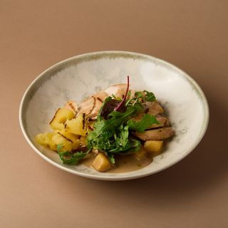 Куриная грудка с ананасом и картофелем в соусе унаги