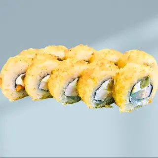 ролл Цезарь с ананасом и копченой курочкой