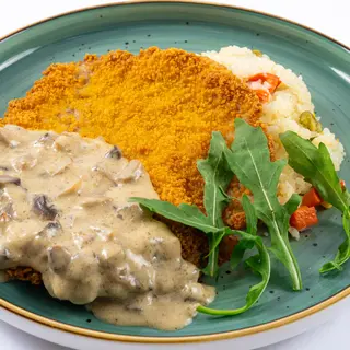 Шницель из курицы с рисом