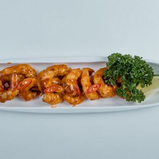 Креветки в остром соусе