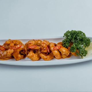 Креветки в остром соусе