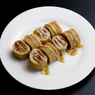 Блины с корицей, яблоком и бананом