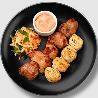 Шашлык из баранины с рулетиками