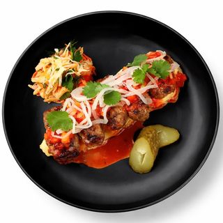 Кебаб мясной с овощами