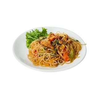 Жареная фунчоза с курицей